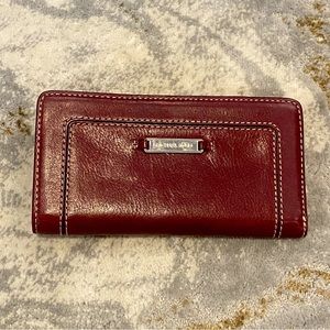 MICHAEL KORS Leather Wallet Burgundy